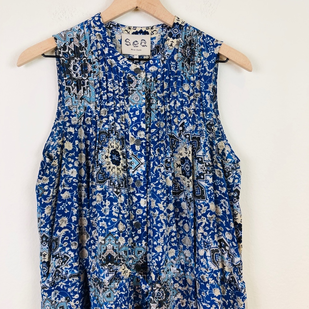 Sea New York Sleeveless Silk Shirtdress - Picture 2 of 8